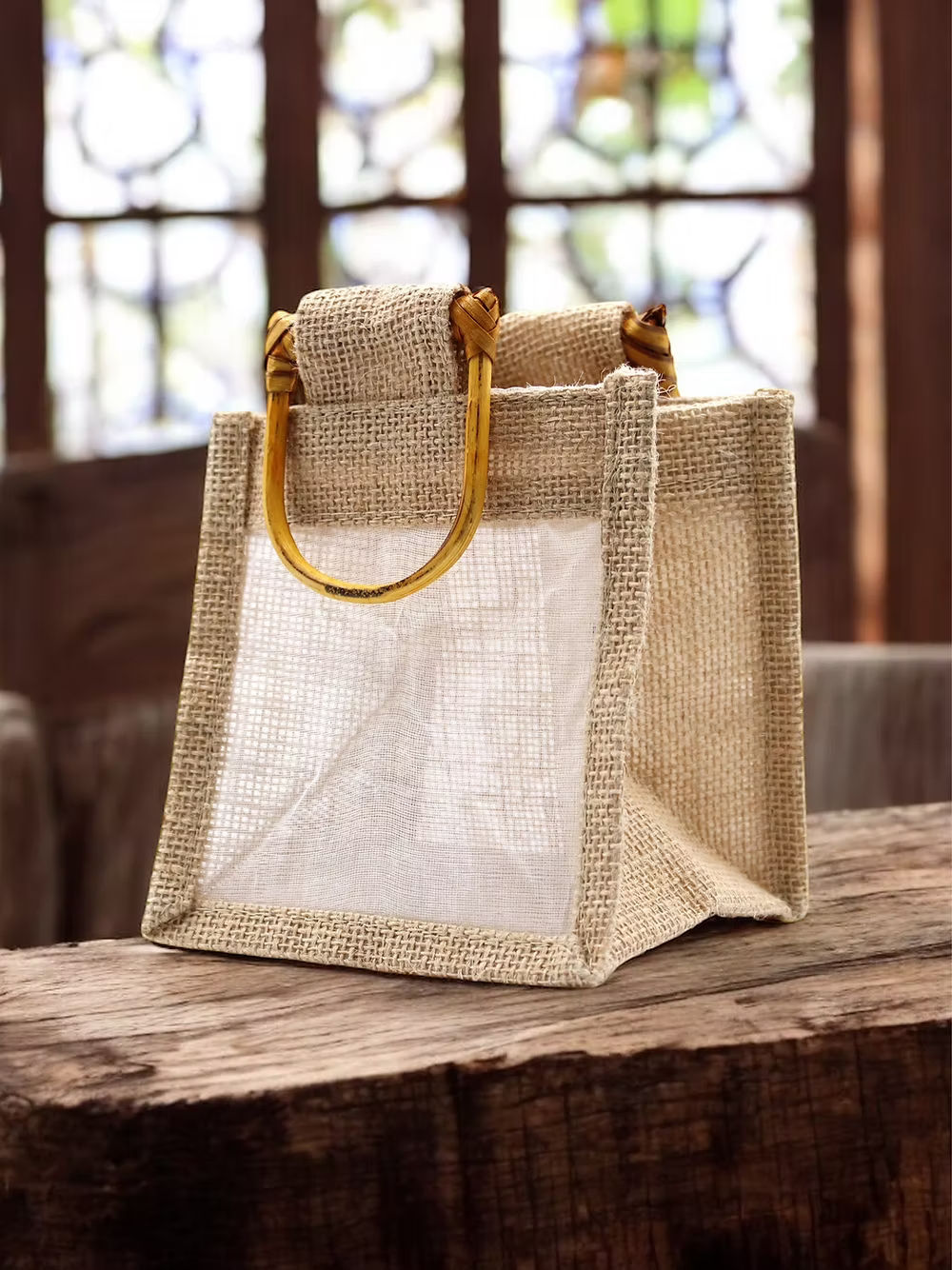 Natural Jute Fibre Gift Bag with Cotton & Bamboo