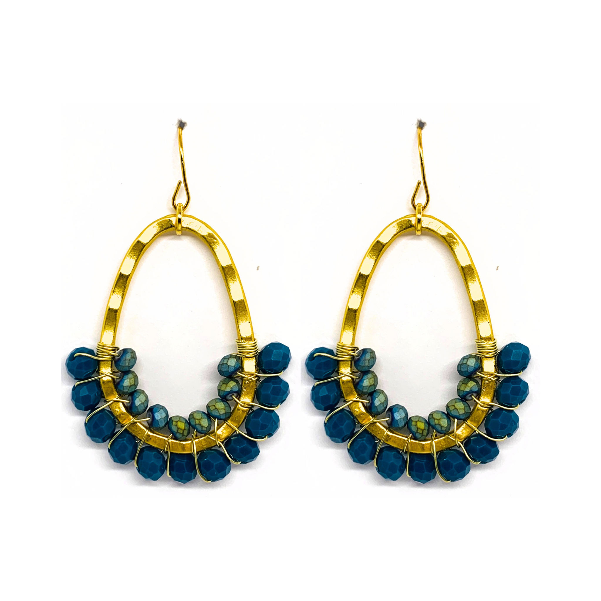 Chunky Oval Blue Earrings