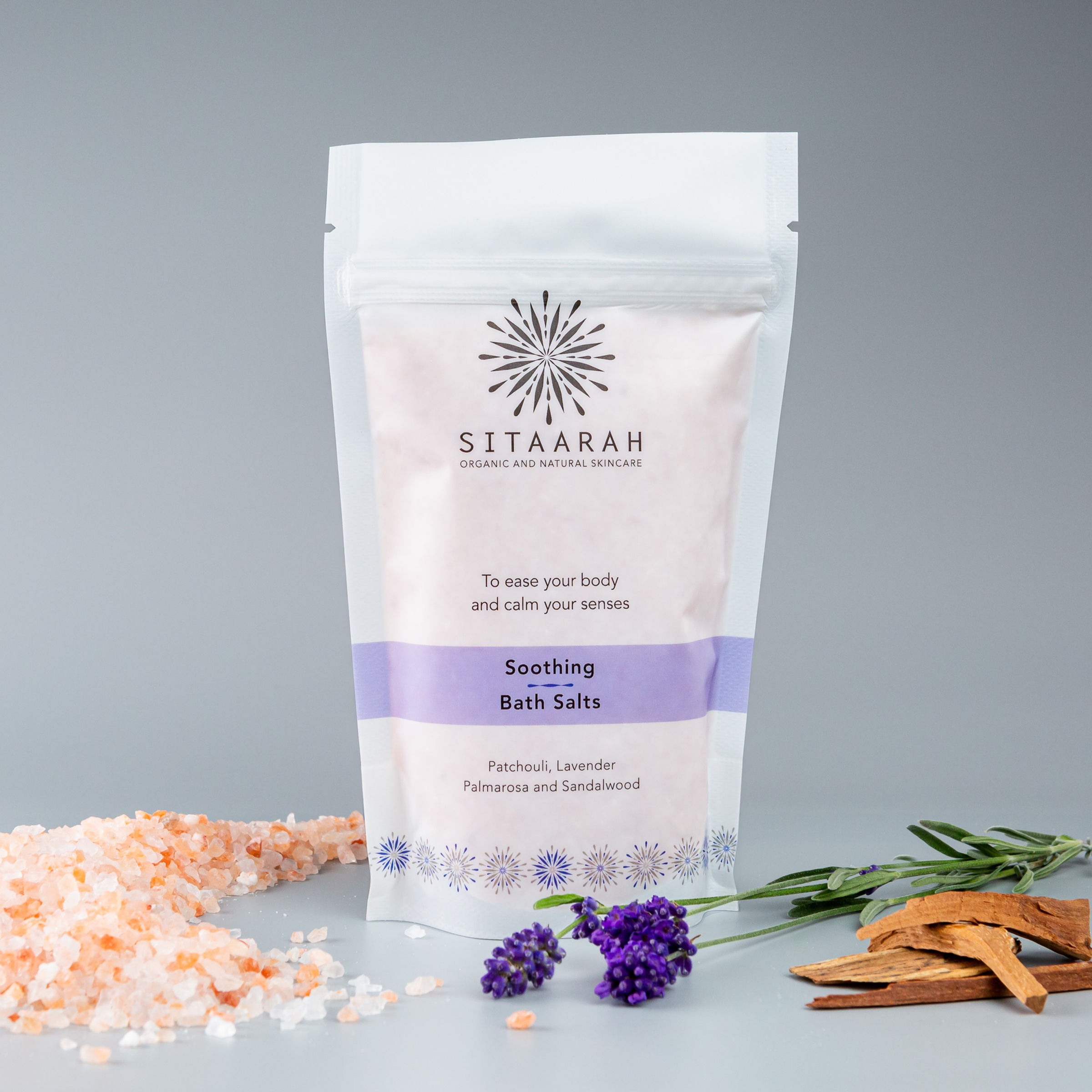 A packet of Soothing bath salts