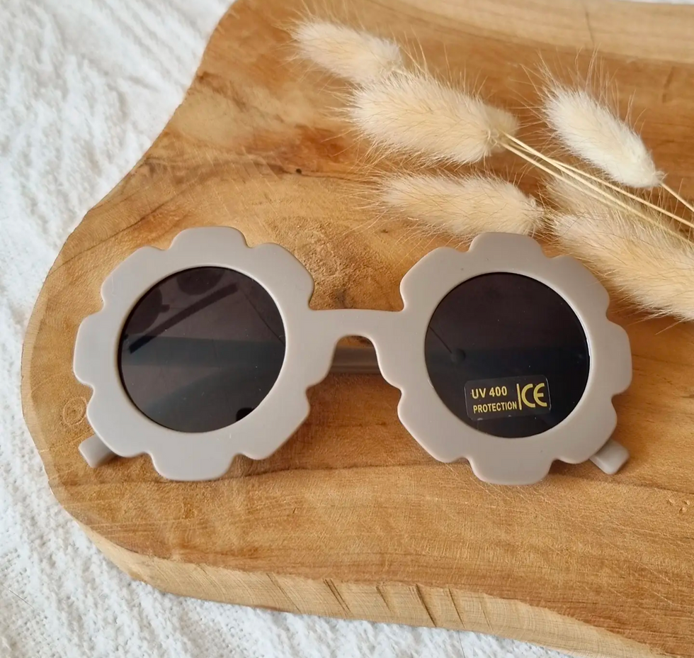Taupe flower kids sunglasses