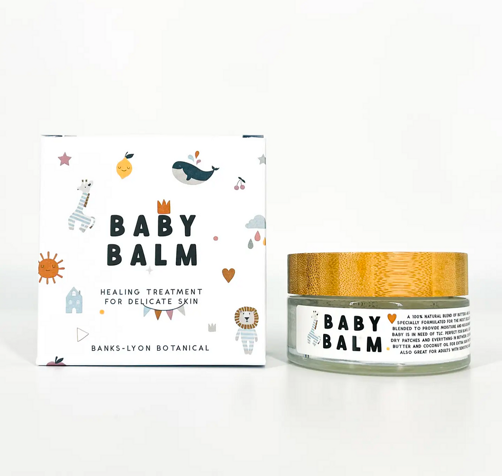 Baby balm jar and box