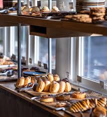Bakery pastries on shelf