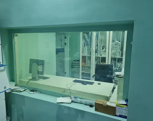Hospital glass wall with switchable privacy film in Victoria Island Lagos