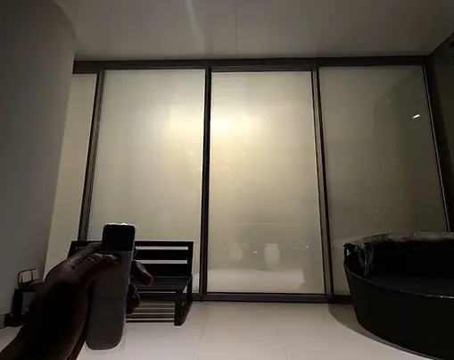 Smart film installed on large windows in Bourdillon, Ikoyi, Lagos.
