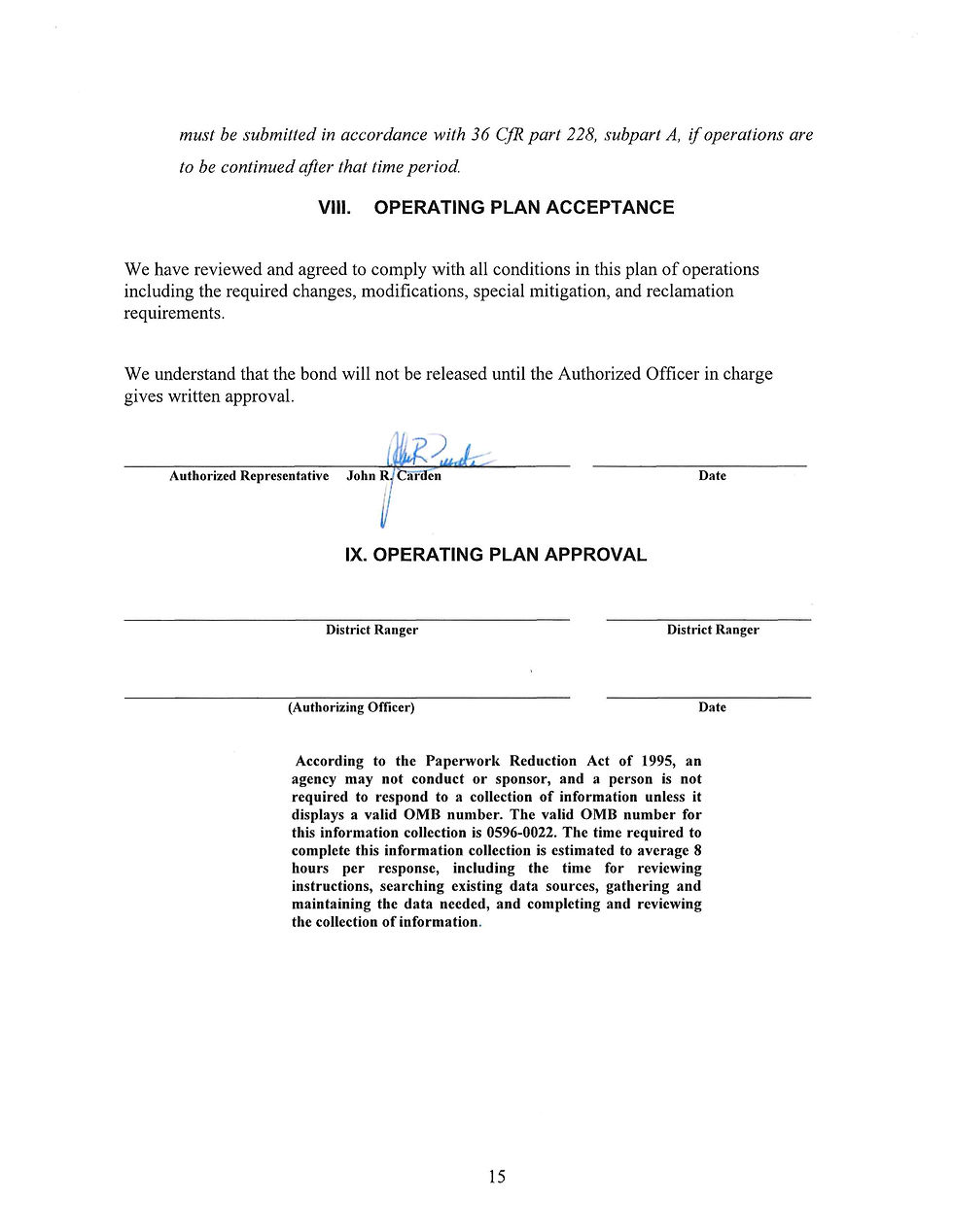 Uranium Mesa Arc plan of Operation P15
