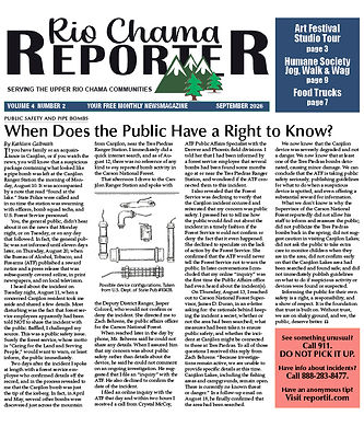 Pg 1 SEPT Rio Chama Reporter