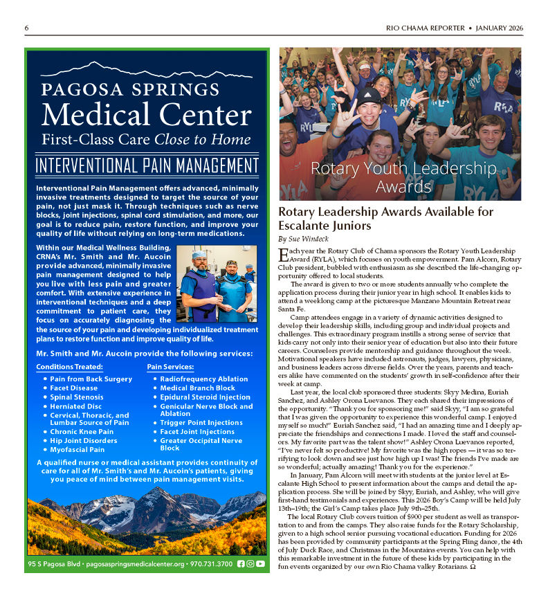 Rio Chama Reporter January 2026 Page 6. 