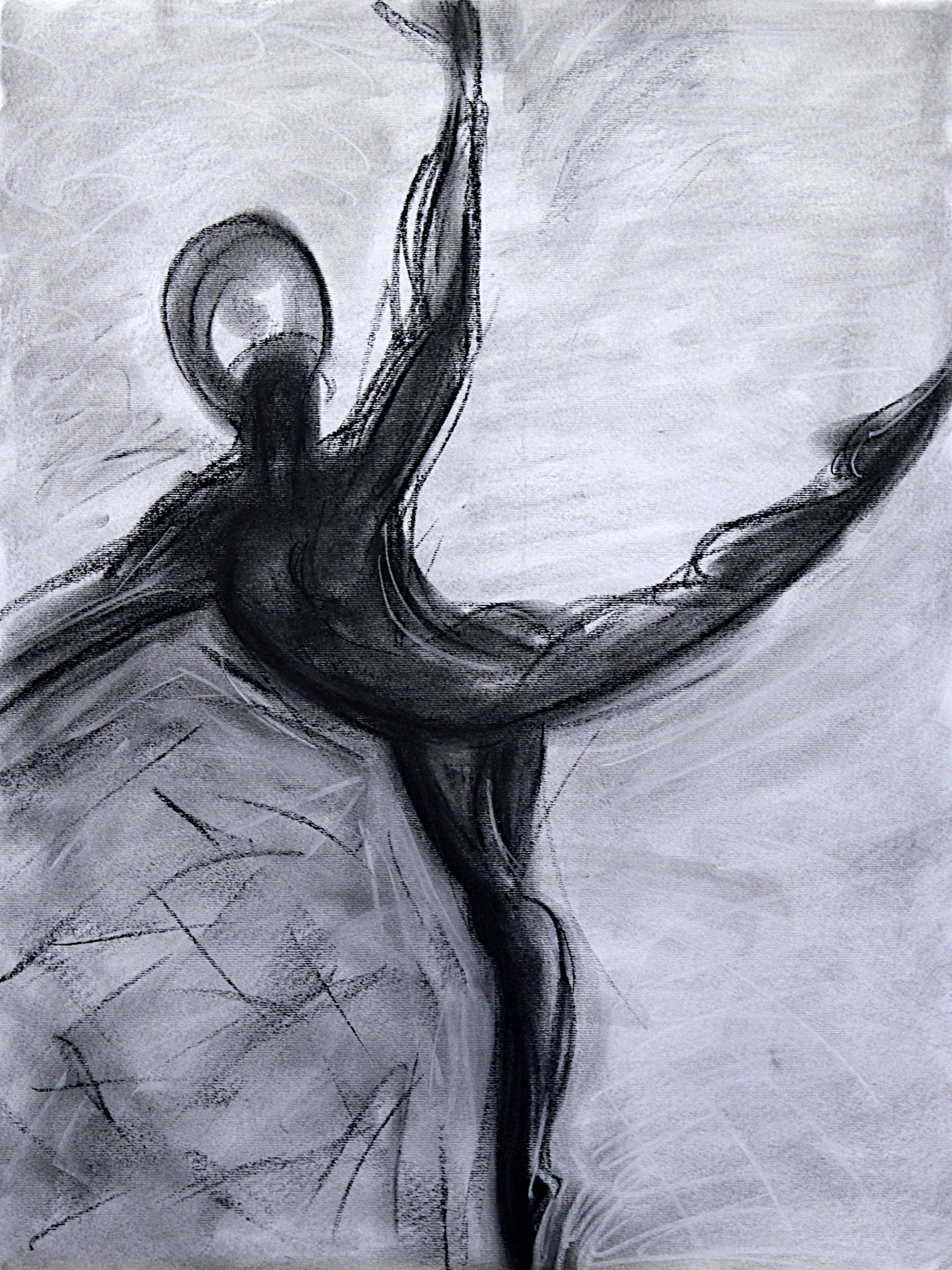 Charcoal Dancer in Gray and Black