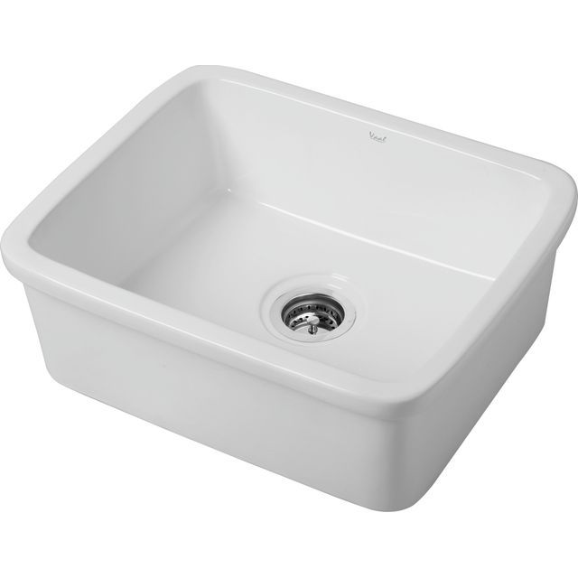 Vaal-236001WH-Vitreous china rectangular butler sink without overflow