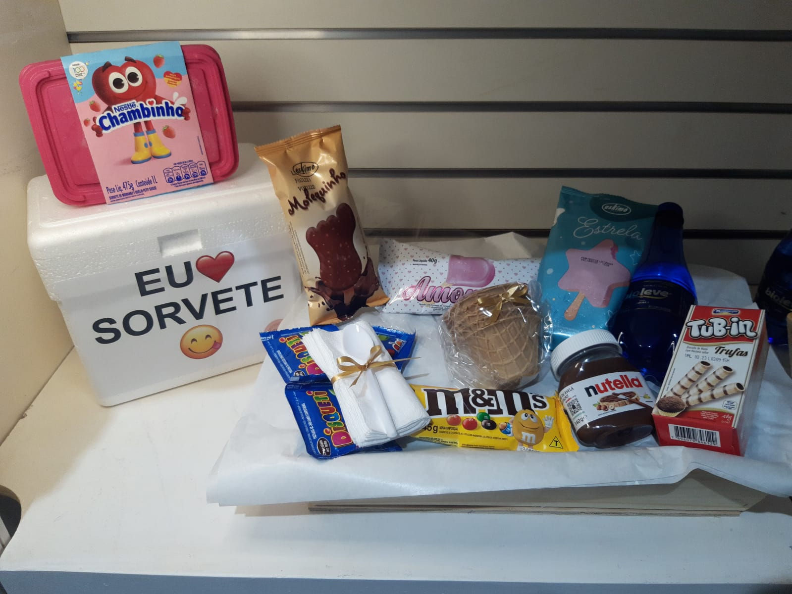 Cesta " Eu amo sorvete " Chambinho / Kids