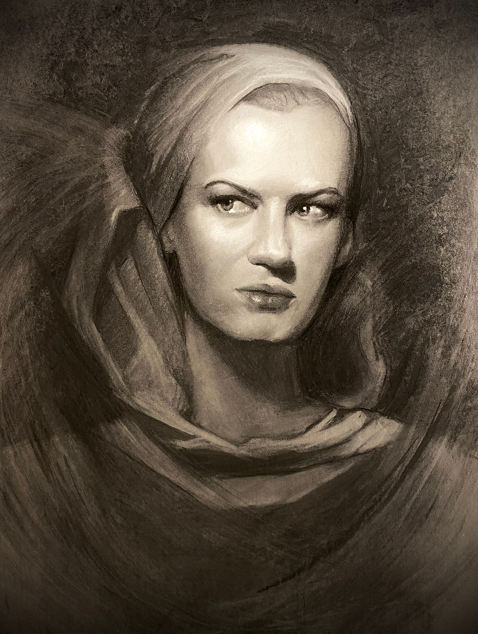 Miniature : Portrait personnalisé au fusain