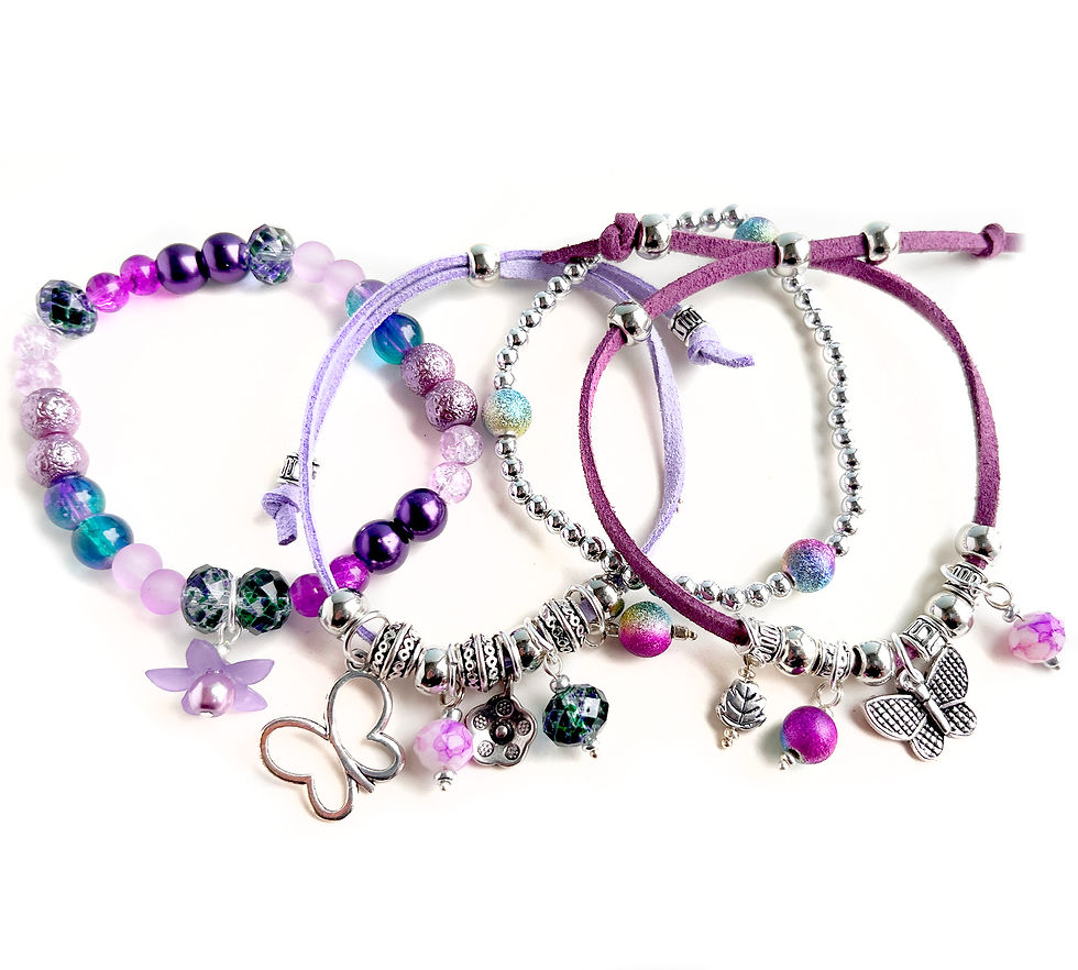Thumbnail: Flutterby bracelet kit . Set of 4 stacking bracelets to make and wear