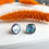 Thumbnail: Dichroic Glass Stud Earrings - Turquoise waves