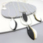 Thumbnail: White & Black Porcelain Pendant – Komorebi Collection