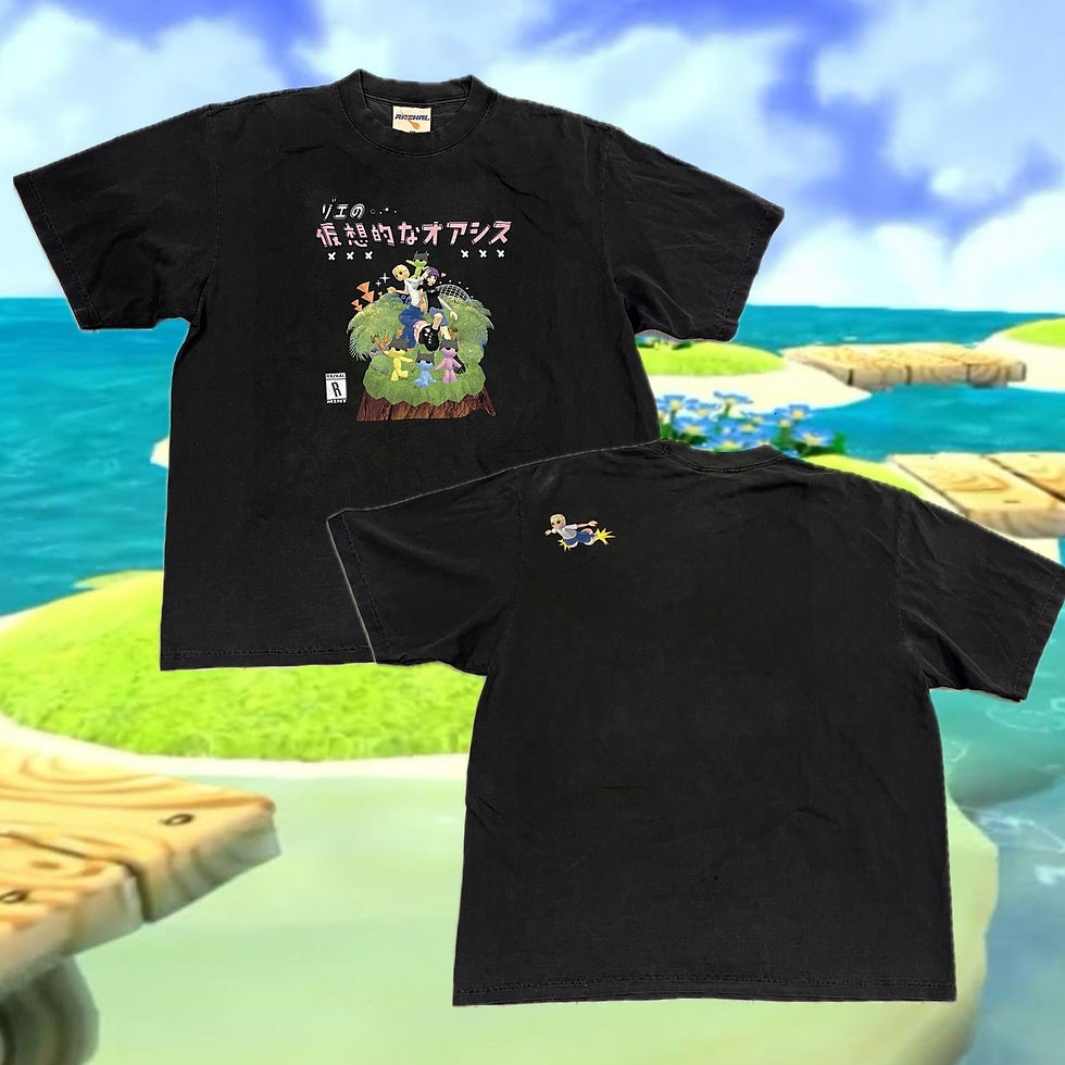 charcoal black zoe's virtual oasis oversized tee