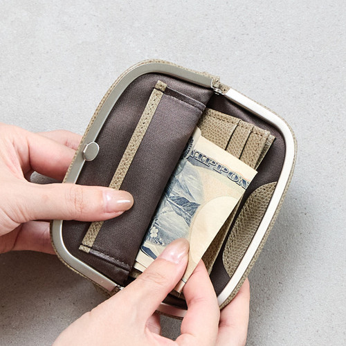 がま口 折財布 コンパクト 革 SOPO SO54 SNAP SLIM WALLET-M-DEG/VAL>がま口 折財布 コンパクト 革 日本製 SOPO