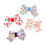Thumbnail: Card of 2 Floral Cotton And Velvet Bow Clips 5cm