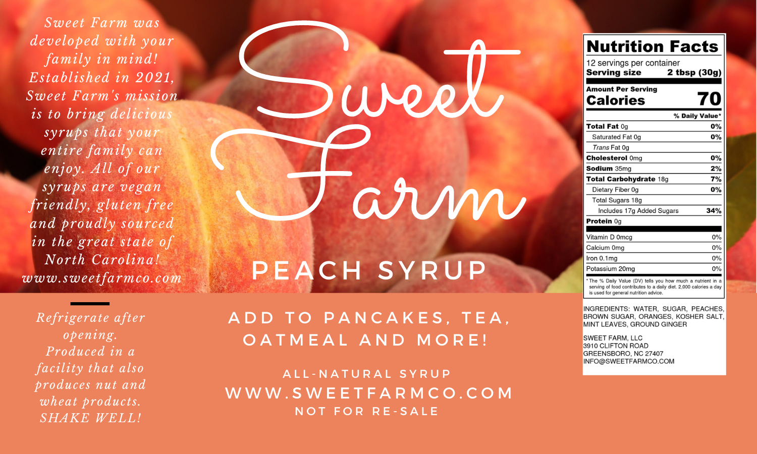 Sweet Farm nutrition label 6