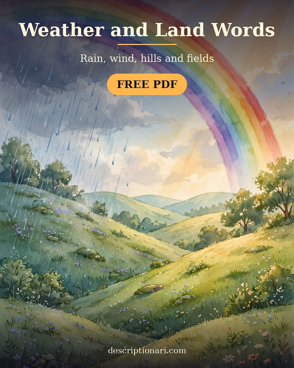 Weather and Land Words Card Deck Cover