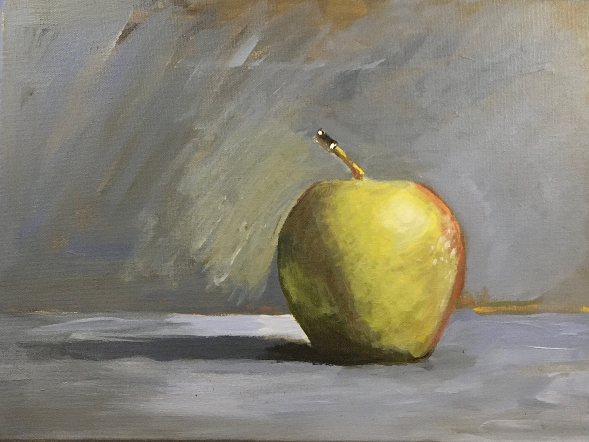 AKRYL PÅ LÆRRED 40 X 30 PAUL QUIST
