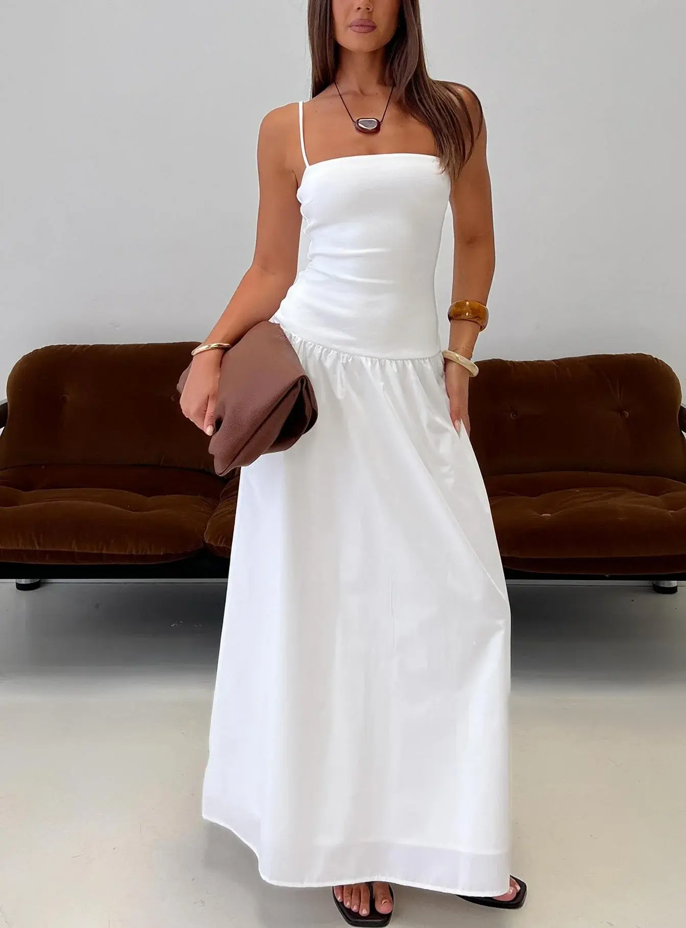Ivory Muse Strappy Maxi Dress