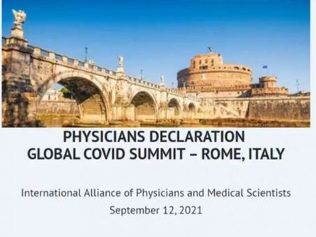 PHYSICIANS DECLARATION GLOBAL COVID SUMMIT – ROME, ITALY