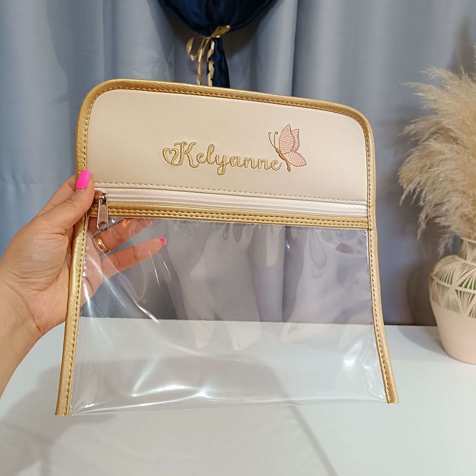 Miniatura: Kit maternidade personalizado, bordado inicial e nome.