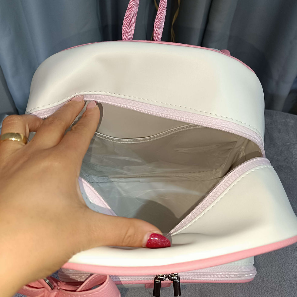Miniatura: Kit maternidade branco e detalhe rosa bebé, personalizado com nome da sua bebé.