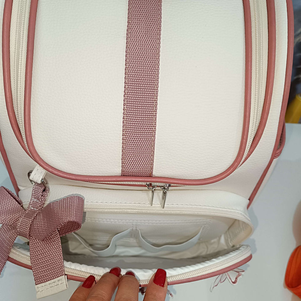Miniatura: Kit Maternidade, branco e rosé, bordado borboleta 3D, personalizado.