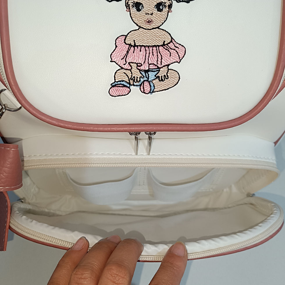 Miniatura: Kit Maternidade boneca, branco e detalhes em rosé personalizado com nome da bebé