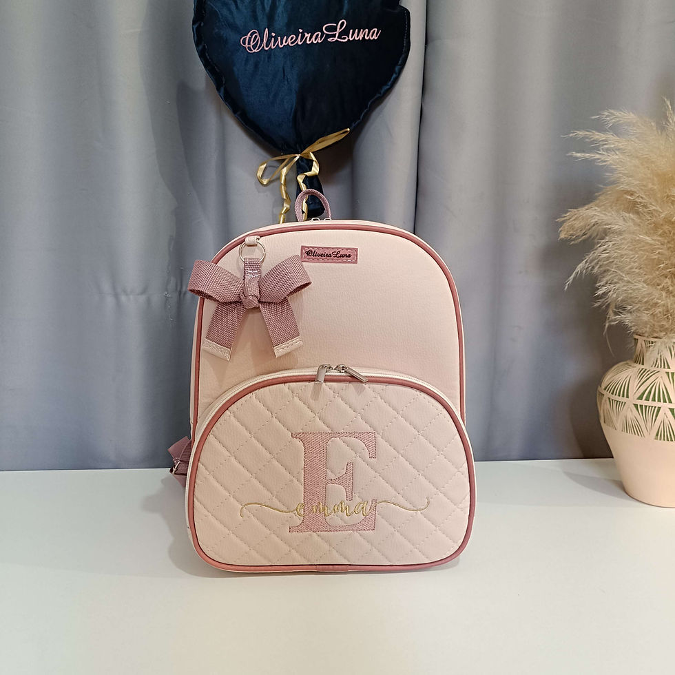 Miniatura: Kit maternidade, rosa nude e rosé, personalizado inicial e nome da sua bebé.