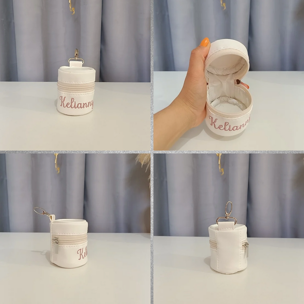 Miniatura: Kit maternidade branco e alça rosé personalizada com nome da sua bebé 