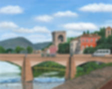 Bridge over River Arno Blank Note Card