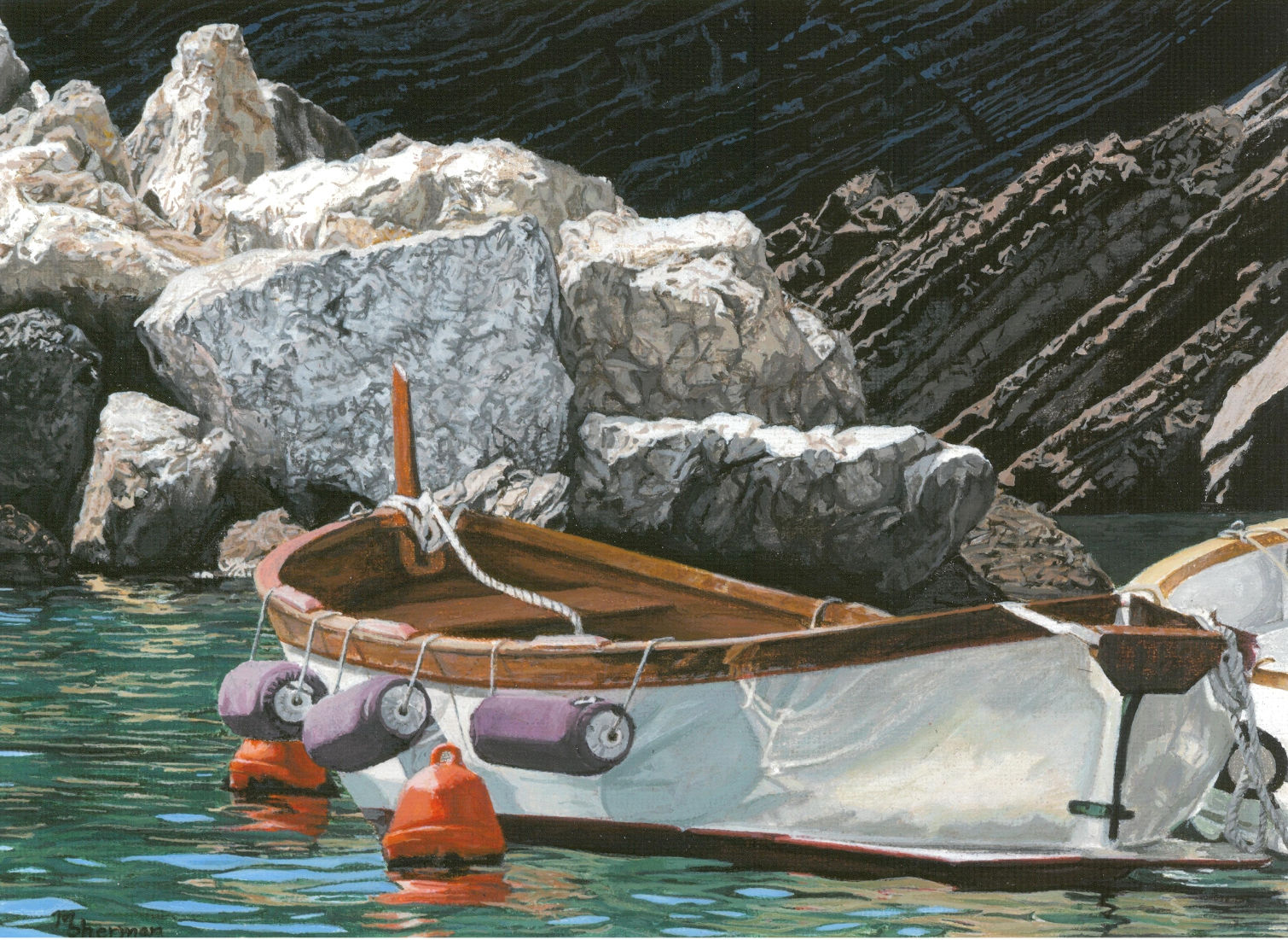 "Boats of Vernazza I" Giclee Print