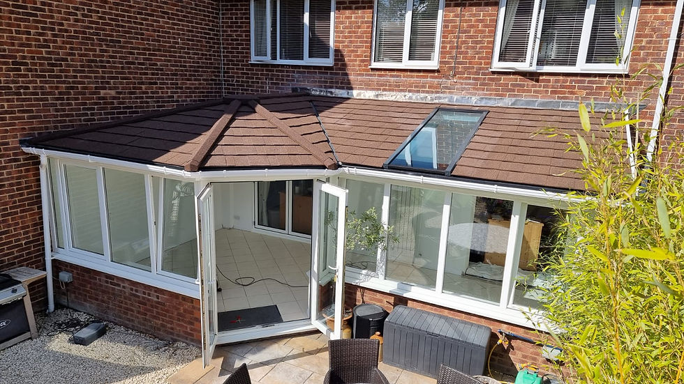 external view of tiled conservatory roof