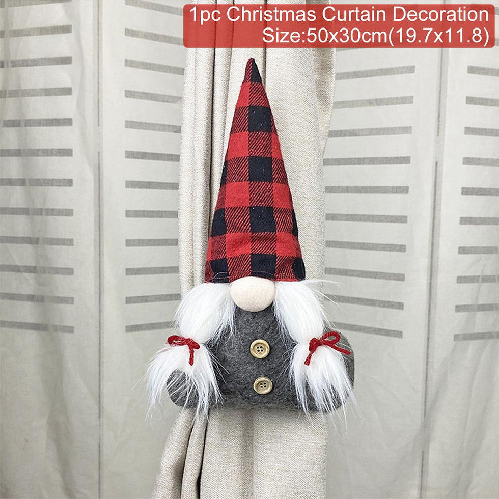 Thumbnail: Santa Claus Elk Windows Christmas Curtain Decor 