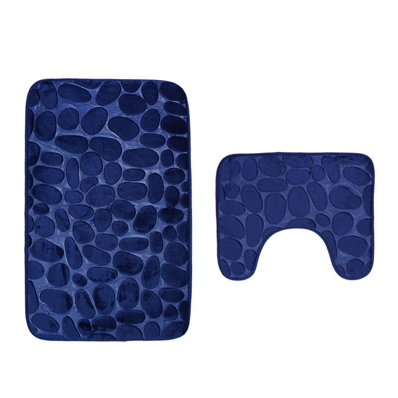 Thumbnail: 2pcs/set Funnel Cobblestone Bath Bathroom Anti-slip Carpet Mat Toilet Rug New