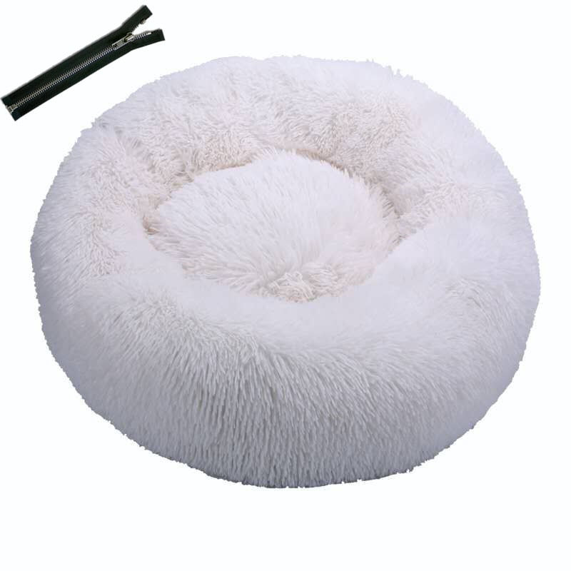 Thumbnail: Pet Bed Plush Round Deep Sleeping Bed Warming With Removable Pad Pet Kennel 