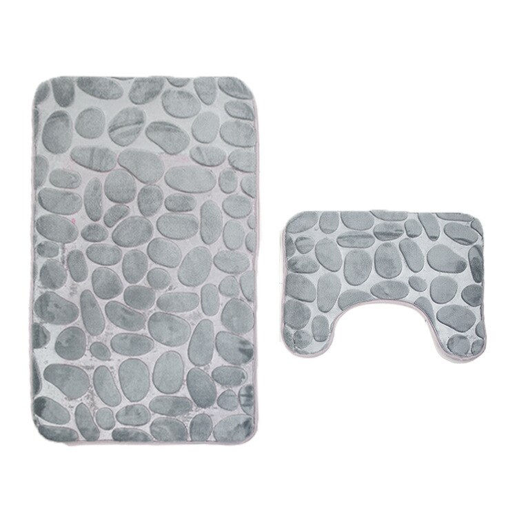 Thumbnail: 2pcs/set Funnel Cobblestone Bath Bathroom Anti-slip Carpet Mat Toilet Rug New