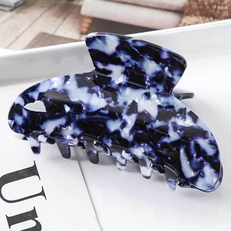 Thumbnail: High Quality Geometric Acetate  Leopard Grain Hair Clamps 