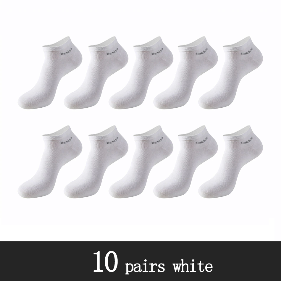 Thumbnail: 10 Pairs / Pack Men's Bamboo Fiber Socks 