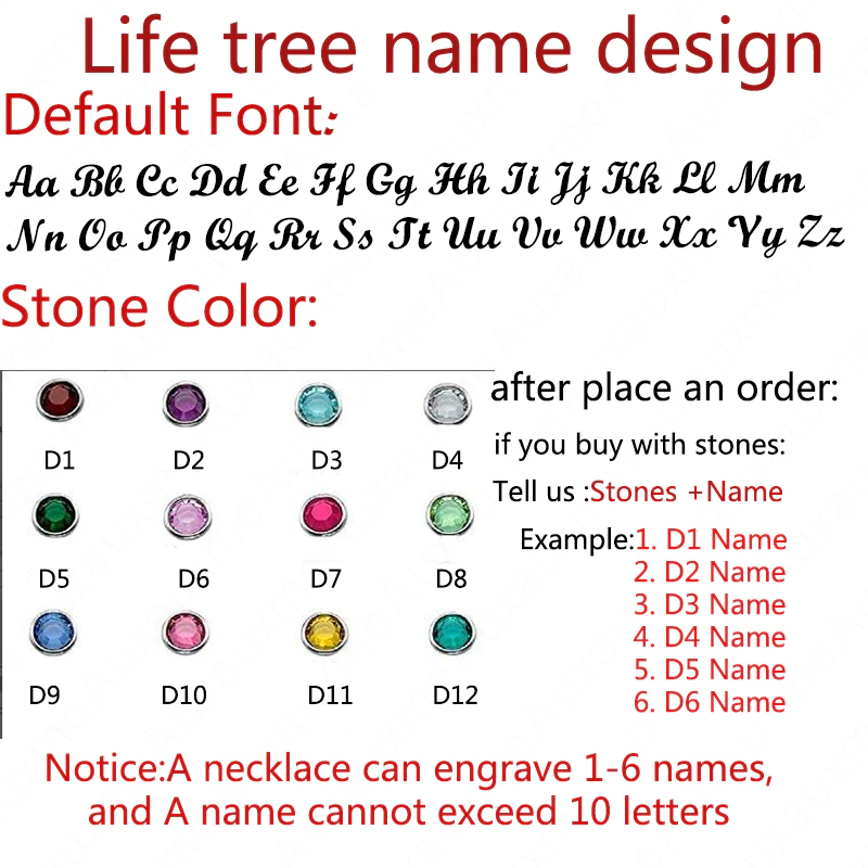 Thumbnail: Auxauxme Custom Birthstone Tree of Life Keychains 