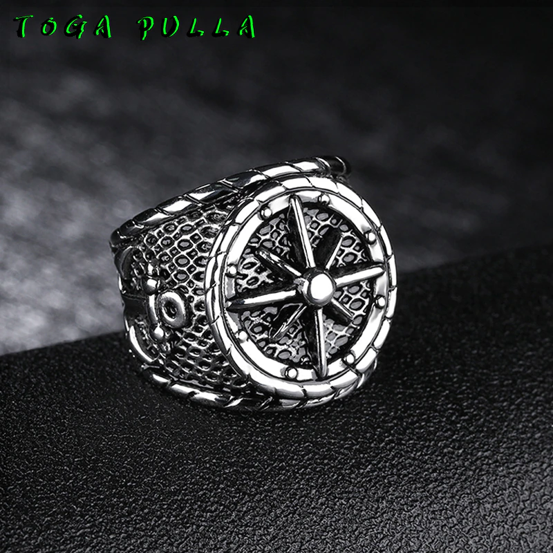 Thumbnail: Vintage Viking Compass Ring for Men 