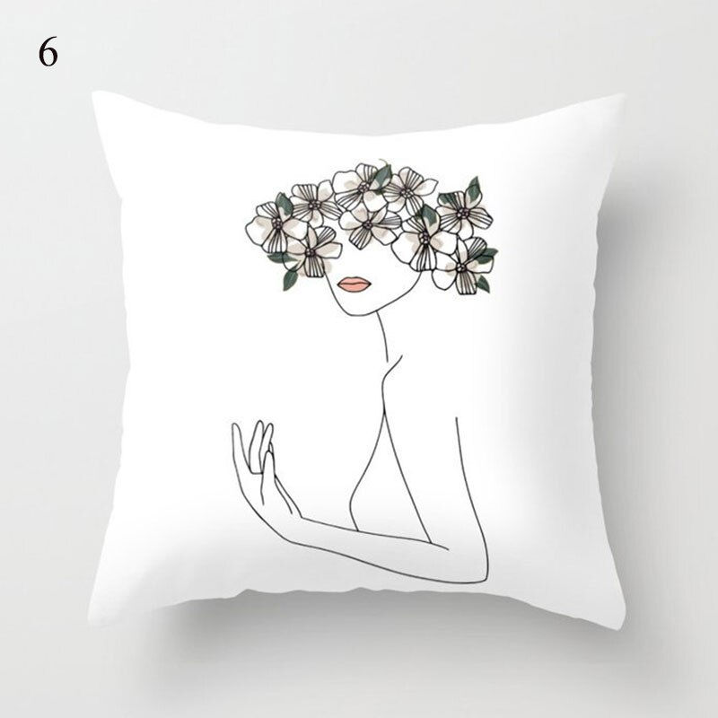 Thumbnail: Geometric Printed Polyester Throw Pillow  45x45cm Cotton Car Pillowcase