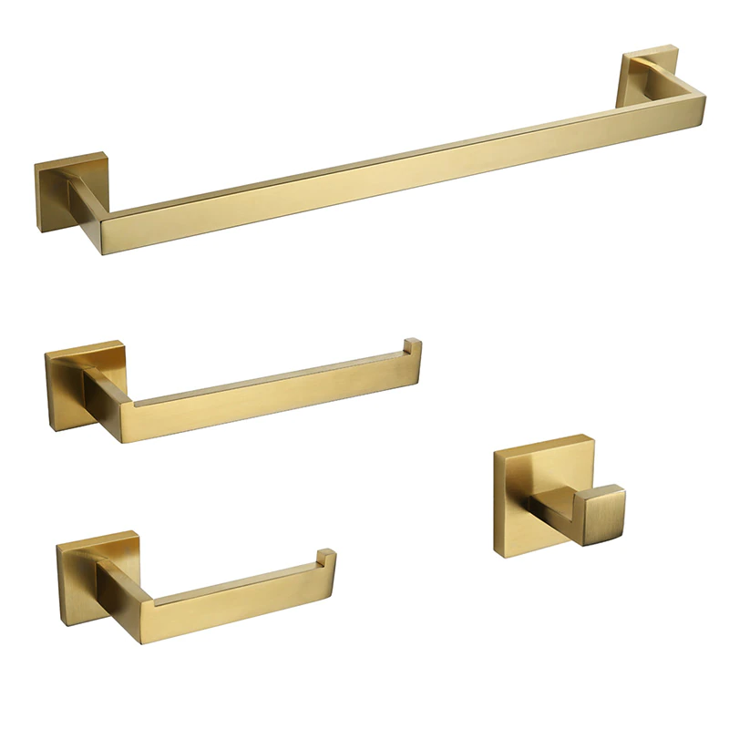 Thumbnail: Bathroom Hardware Set Black & Brushed Gold & Chrome Towel Bar