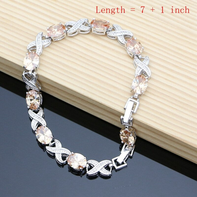 Thumbnail: Women Silver 925 Jewelry Sets Champagne Toapz 