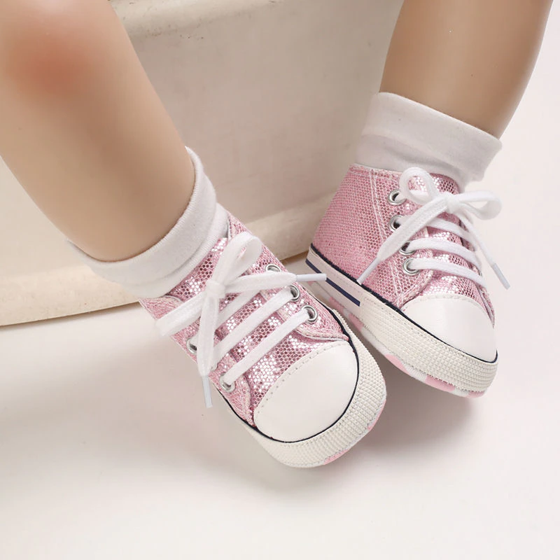 Thumbnail:  Newborn Sequined Canvas Baby Sneakers