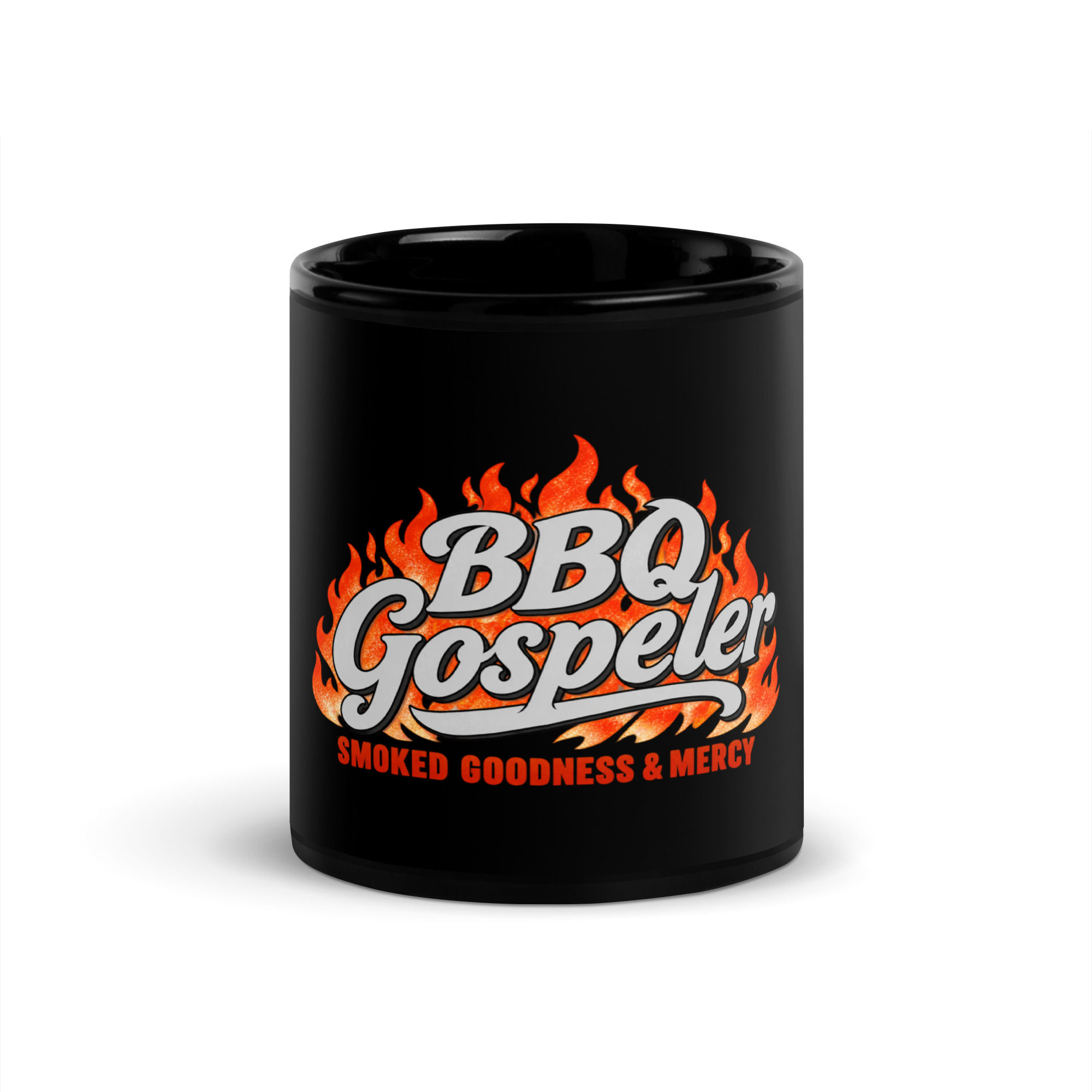 BBQ Gospeler Black Glossy Mug