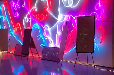 Neon light art wall at Pegasus Light Festival
