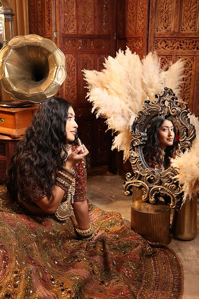 Beautiful Indian Lady wearing wedding dress